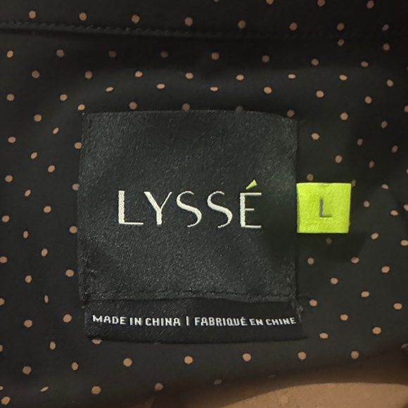 Lysse Black Microdot Button-Down Shirt Large - Picture 6 of 6